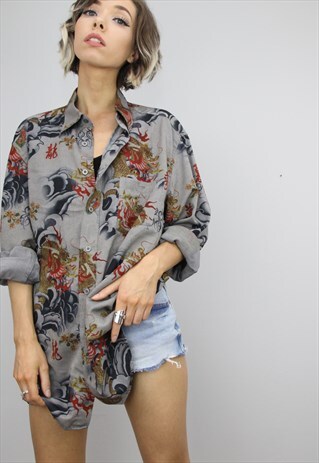 VINTAGE 80S/90S OVERSIZED PATTERNED SHIRT