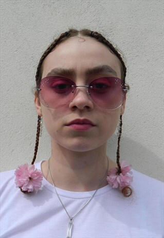 PURPLE Y2K AVIATORS DIAMONTE SUNGLASSES