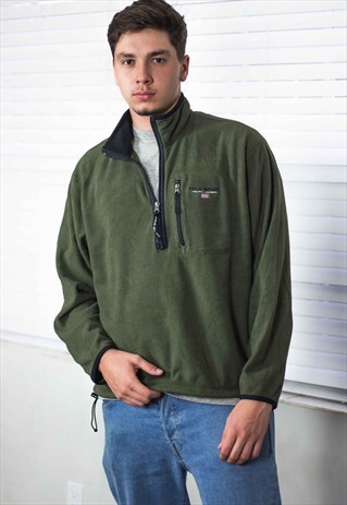 VINTAGE POLO SPORT RALPH LAUREN 1/4 ZIP FLEECE LOGO L 10.3