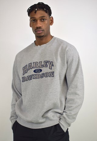 VINTAGE 90S HARLEY-DAVIDSON GREY SWEATSHIRT