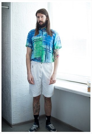 VINTAGE 80'S WHITE COTTON SAILOR SHORTS