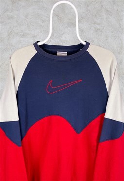 Vintage Reworked Nike Sweatshirt Centre Swoosh Spell Out L