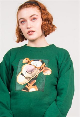 DISNEY VINTAGE 90'S GREEN TIGGER SWEATSHIRT
