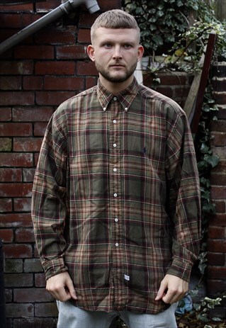 VINTAGE DARK GREEN CHECK RALPH LAUREN SHIRT LARGE