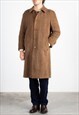 MEN'S TALLIA BROWN HERRINGBONE ALPACA COAT