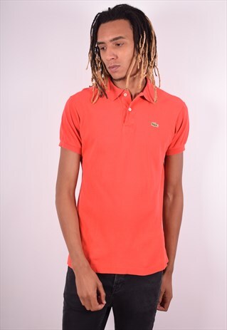 LACOSTE MENS VINTAGE POLO SHIRT MEDIUM ORANGE 90S