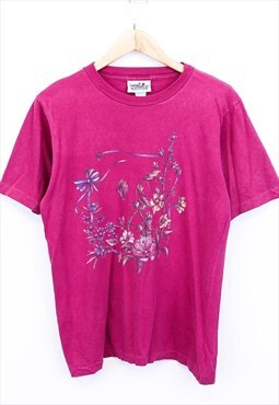 Vintage Northern Reflections Floral Graphic Tee Pink 90s