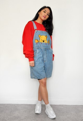90S WINNIE THE POOH DENIM FESTIVAL DUNGAREES