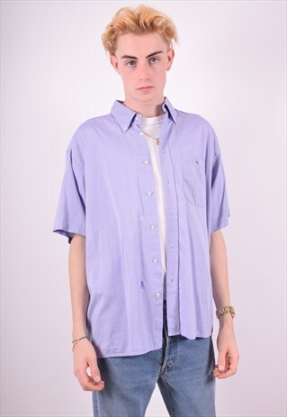 LACOSTE MENS VINTAGE SHIRT XL BLUE 90'S
