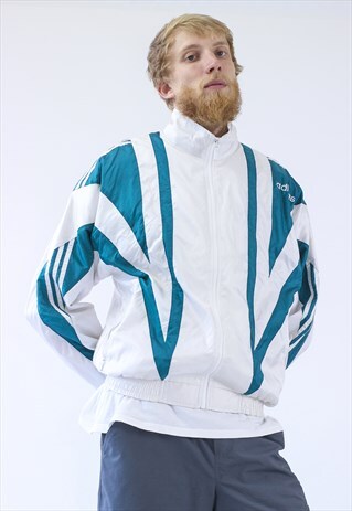 90S VINTAGE MENS ADIDAS WINDBREAKER TRACK SUIT LOGO JACKET
