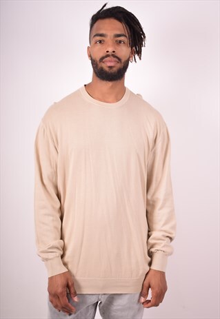 YVES SAINT LAURENT MENS VINTAGE JUMPER SWEATER LARGE BEIGE 9