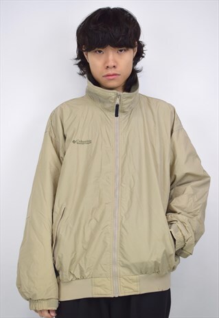 VINTAGE 90S COLUMBIA BEIGE FLEECE LINED JACKET