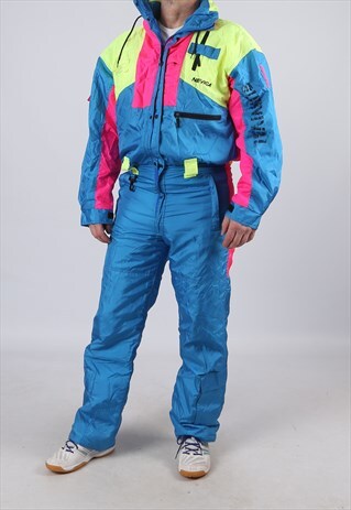 VINTAGE NEVICA FULL SKI SUIT SNOW SPORTS M 40" (JCB)