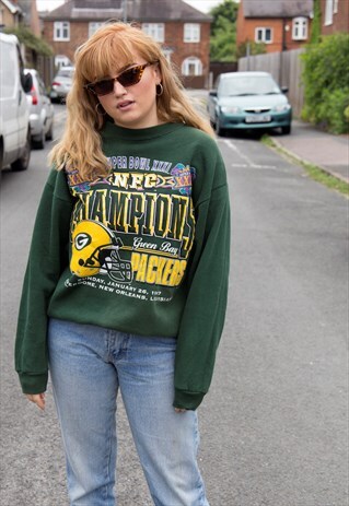 VINTAGE GREEN BAY PACKERS NFL AMERICAN FOOTBALL SWEATSHIRT