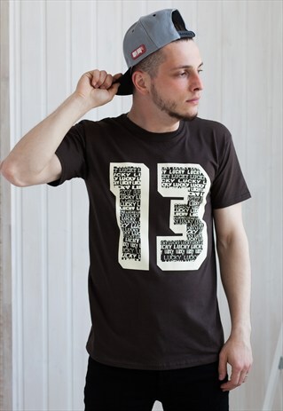 T SHIRT RETRO BIKER RAD SKATER NUMBER PRINT