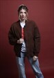 Leather 90's Vintage Bomber Brown Jacket