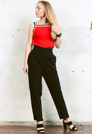 VINTAGE 80S HIGH WAIST TAPERED ANKLE TROUSERS