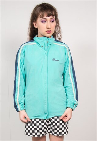 VINTAGE 90'S TURQUOISE VELOUR TRACKSUIT JACKET