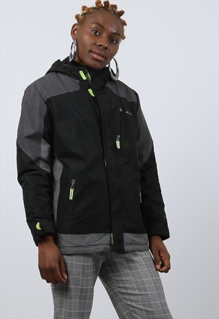 VINTAGE CHAMPION MEDIUM BLACK WATERPROOF JACKET