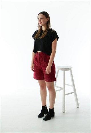 RED SUEDE SHORT / VINTAGE PLEATED SHORTS