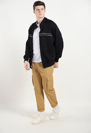 VINTAGE 90S NIKE ZIP UP BACK LOGO TRACKSUIT JACKET BLACK