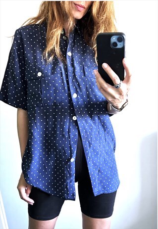 POLKA DOTTED SUMMER LOOSE FIT SHIRT LARGE