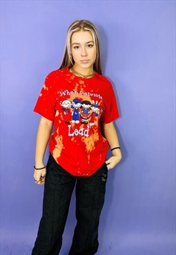 Vintage 90s USA Red Tie-Dye Graphic T-Shirt