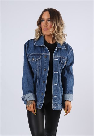 DENIM JACKET OVERSIZED FITTED VINTAGE UK 16 (EA5I)