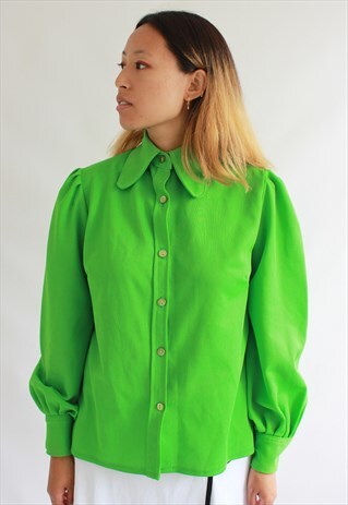 NEON GREEN 70S STYLE BLOUSE