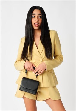Yellow Tailored Relaxed Blazer and Shorts Co Ord Set