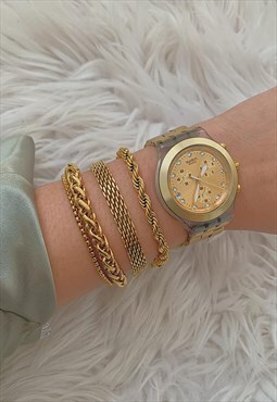 EMBASSY. Chunky Gold Braided Chain Bracelet 
