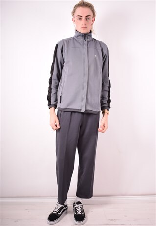 DIADORA MENS VINTAGE FULL TRACKSUIT MEDIUM GREY 90S