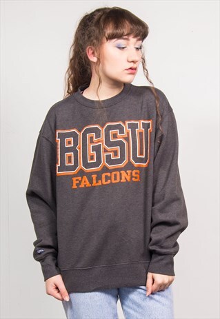 VINTAGE 90'S BGSU FALCONS GREY USA PRINT SWEATSHIRT