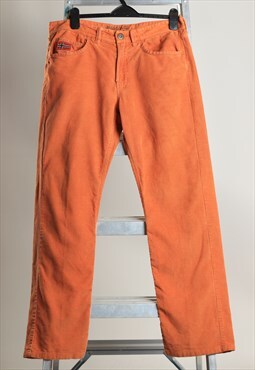 Vintage Napapijri Corduroy Straight Trousers Orange