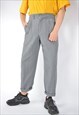 VINTAGE GREY STRIPED CLASSIC 80'S STRAIGHT SUIT TROUSERS 