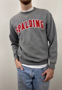 Vintage embroidered 'Spalding' grey college sweatshirt