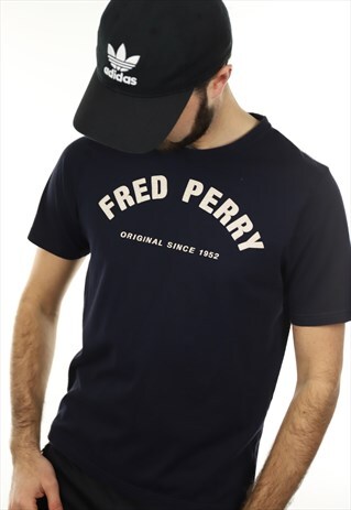 VINTAGE FRED PERRY SPELL OUT T SHIRT TEE