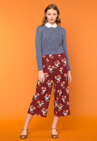 BLUE DIAMOND CABLE BRAID KNIT JUMPER