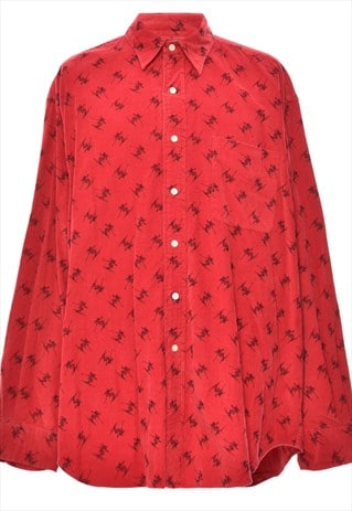 BEYOND RETRO VINTAGE RED & BLACK RALPH LAUREN SHIRT - XL