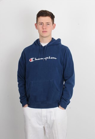VINTAGE CHAMPION HOODIE BLUE
