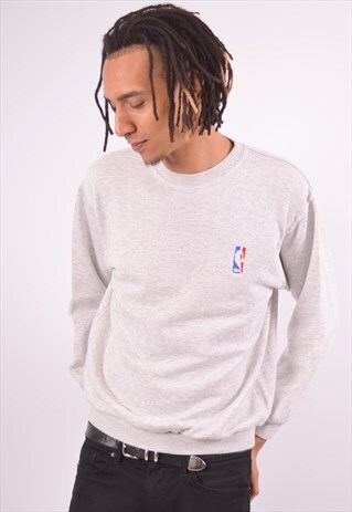 VINTAGE SPALDING NBA SWEATSHIRT JUMPER GREY