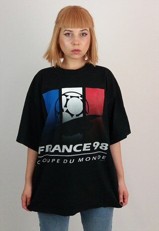 VINTAGE 90'S ADIDAS '98 FRANCE CUP UNISEX FOOTBALL T-SHIRT
