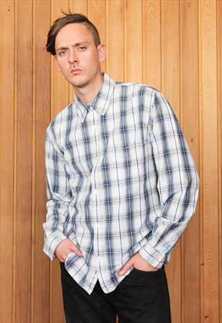 VINTAGE BLUE CHECKED WRANGLER SHIRT