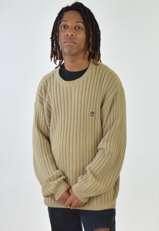 VINTAGE 90S BEIGE TIMBERLAND KNIT SWEATER
