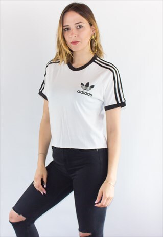 RETRO 90'S ADIDAS RINGER CROPPED T-SHIRT