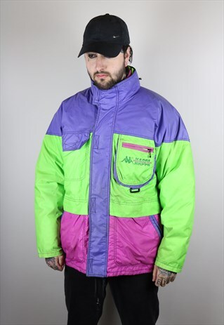 RARE VINTAGE KAPPA 2 IN 1 PUFFER JACKET IN GREEN