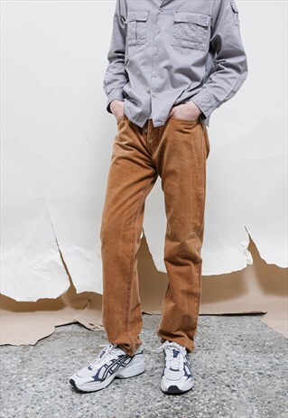 VINTAGE 90S MARLBORO BROWN BUTTON UP REGULAR FIT JEANS W30