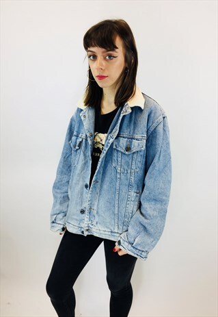 VINTAGE 80S DENIM SHERPA JACKET