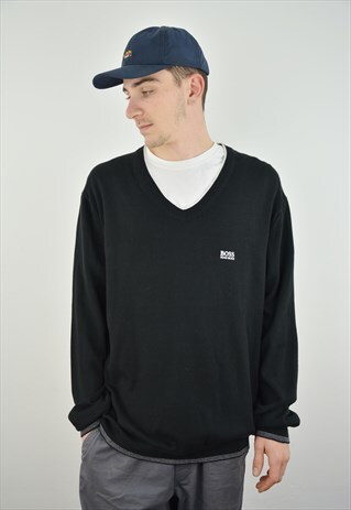 VINTAGE HUGO BOSS SWEATSHIRT FOR MEN IN BLACK COLOR