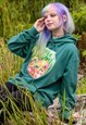 Grunge Monkey Fish Bowl Hoodie in Moss Green